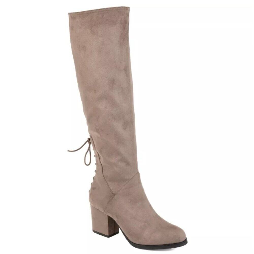 Journee Collection Leeda Block Heel Knee High boots taupe - 9XWC